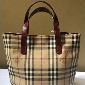 Burberry Burgundy Handle Tote